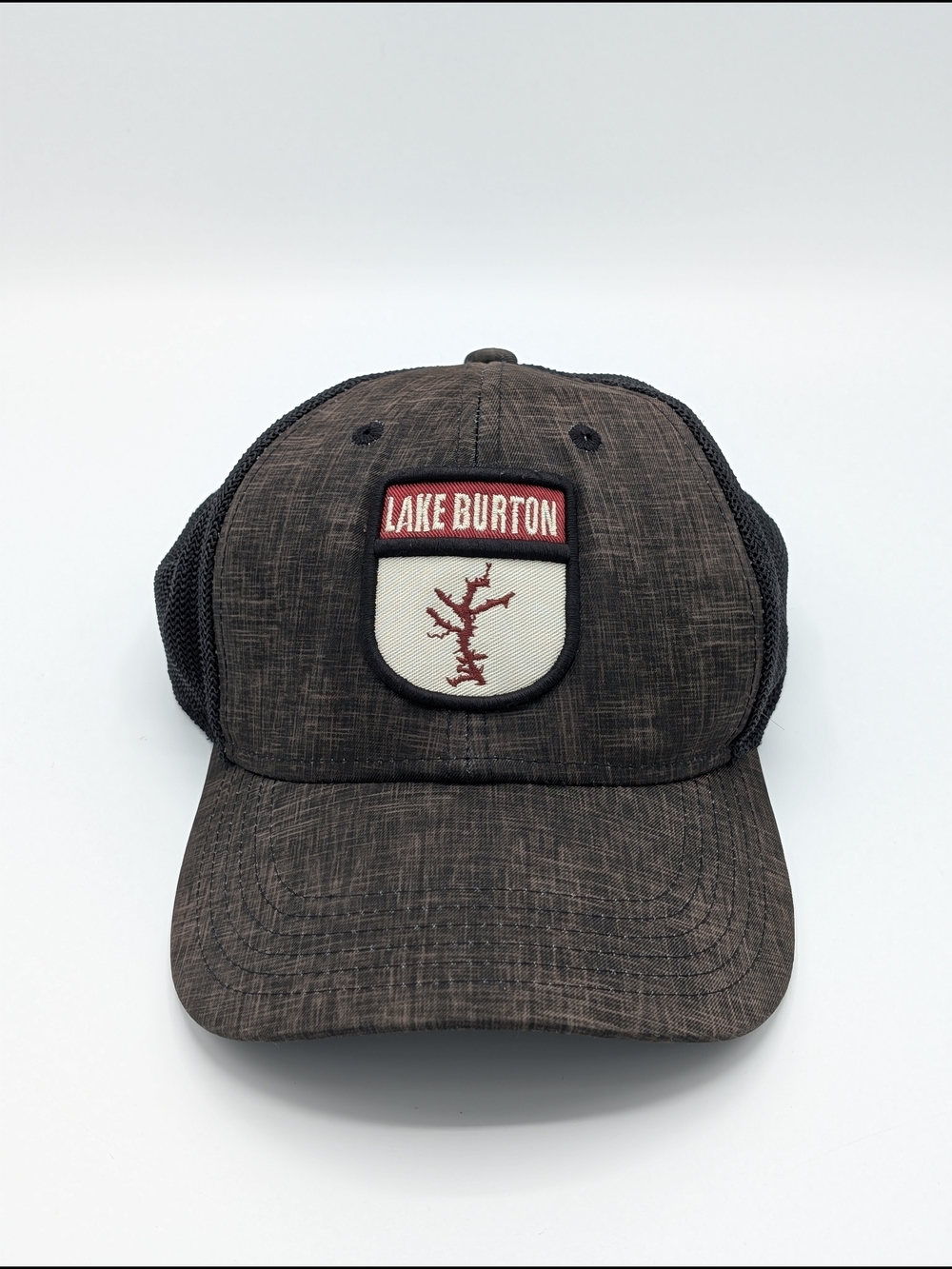 Legacy Lake Burton Embroidered Patch Snapback S/M Black Brown Cap Full Closure